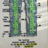 Neon Green Distressed Denim