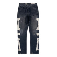 Kapital Kountry S/S2019 Bone/Skeleton Embroidery Distressed Denim