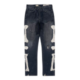 Kapital Kountry S/S2019 Bone/Skeleton Embroidery Distressed Denim